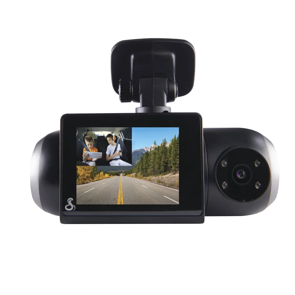 SC 201 1080P Dash Cam + Interior Night Vision Cam, Live Alerts, Carplay Compatible Dash Camera