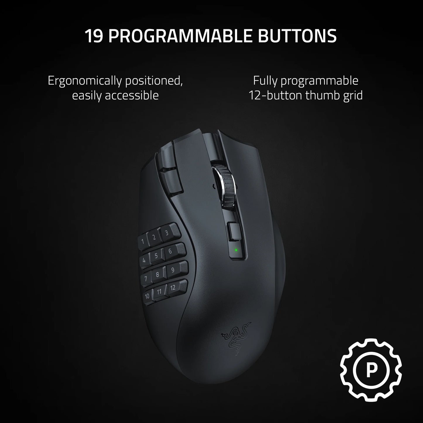 Naga V2 Hyperspeed Wireless Bluetooth Gaming Mouse with AA Battery
