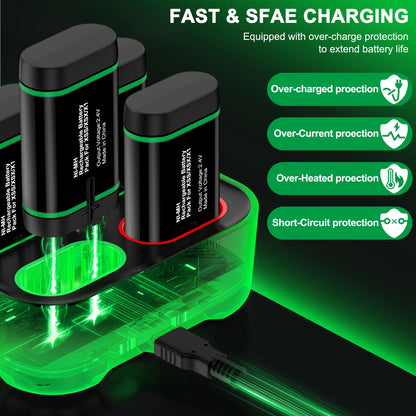 Charger for Xbox Rechargeable Battery Pack, 4 X 4080Mwh Xbox One Controller Battery Packs for Xbox Series X/S/Xbox One/S/X/Elite,Xbox Accessories