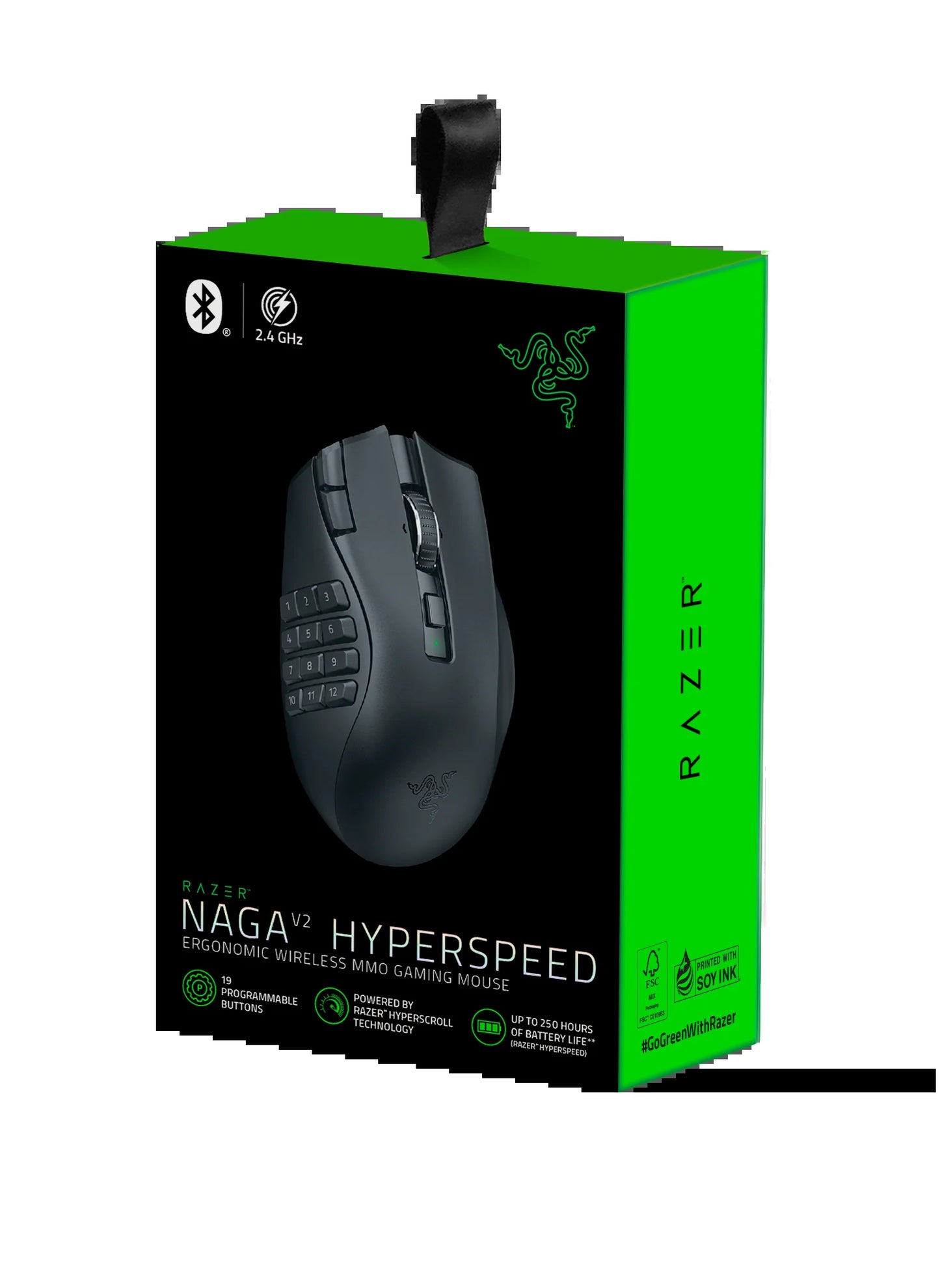 Naga V2 Hyperspeed Wireless Bluetooth Gaming Mouse with AA Battery