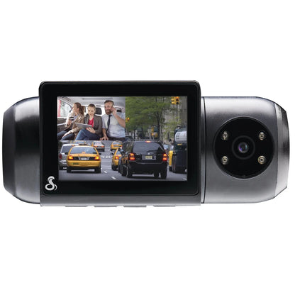 SC 201 1080P Dash Cam + Interior Night Vision Cam, Live Alerts, Carplay Compatible Dash Camera
