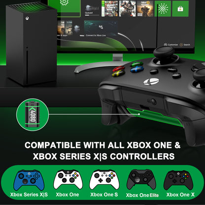 Charger for Xbox Rechargeable Battery Pack, 4 X 4080Mwh Xbox One Controller Battery Packs for Xbox Series X/S/Xbox One/S/X/Elite,Xbox Accessories